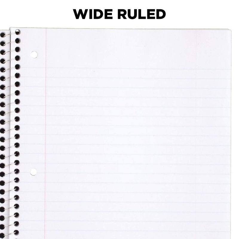 Mead Spiral Notebooks, 1 Subject, Wide Ruled Paper, 70 Sheets, 10-1/2 x 7-1/2 inches, Blue, 4 Pack (38400) - Image 5